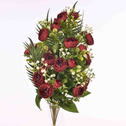 Mazzo frontale di Ranuncoli con 12 steli in diversi colori - Rosso