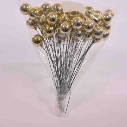 Bacche oro con filo 50 Pezzi - 19 Mm