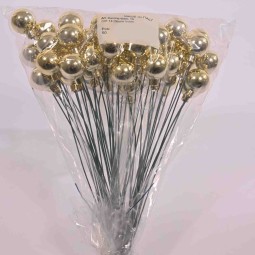 Bacche oro con filo 50 Pezzi - 24 Mm