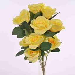 Rose in mazzo frontale - 50 cm - in vari colori Giallo