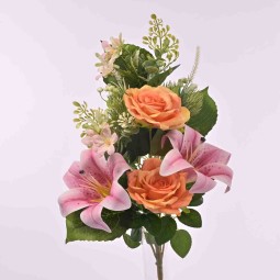 Frontale Rose e Lilium - cm. 50 in vari colori - Arancione