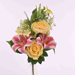 Frontale Rose e Lilium - cm. 50 in vari colori - Giallo