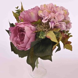 Mazzo di peonie da 30 cm quattro fiori in vari colori - Lavanda