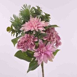 Dalia/Ortensia in mazzo frontale - 52 CM colore rosa