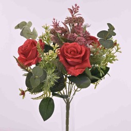 Rose in mazzo - 40 Cm in vari colori - Rosso