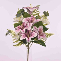 Gigli in mazzo frontale - 45 Cm in vari colori - Viola