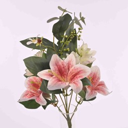 Gigli in mazzo frontale - 40 Cm in vari colori - Fucsia