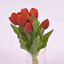 Tulipani "Real touch" in mazzo - Rosso