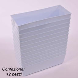 Vaschetta "2000" 12 Pezzi - 20x8x6 Cm / Bianco