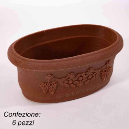 Ciotole ovali per loculo 6 pezzi - 12x7x5 Cm / Cotto