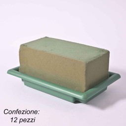 Flor Table "Small" con spugna 12 Pezzi - 13,5x9x5,5 Cm / Verde
