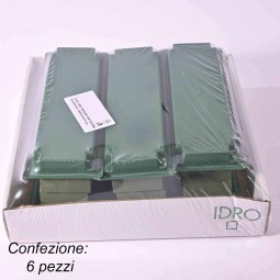 Flor Table "Medium" con spugna 6 Pezzi - 25,5x9x5,5 Cm / Verde