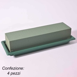 Flor Table "Medium" con spugna 6 Pezzi - 25,5x9x5,5 Cm / Verde