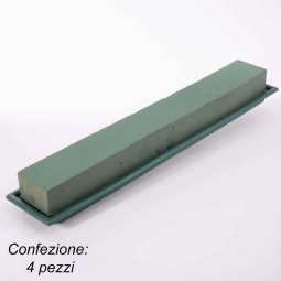 Flor Table "Large" con spugna 4 Pezzi - 48x9x5,5 Cm / Verde