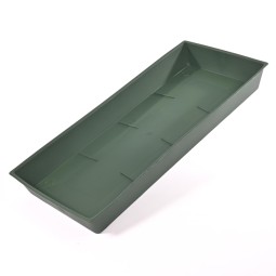 Sottovaso rettangolare in plastica - 42x18 Cm / Verde