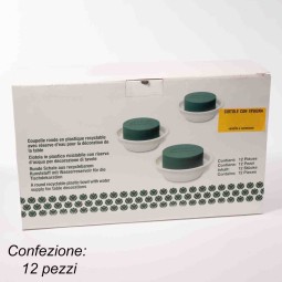 Ciotole "Eden" con spugna 12 Pezzi - 12x5 Cm / Bianco