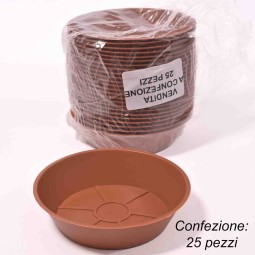 Sottovasi in plastica 25 Pezzi - 10 Cm / Terracotta