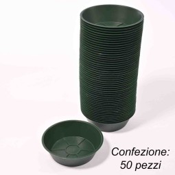 Sottovaso in plastica 10 Pezzi - 8 Cm / Verde