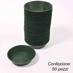 Sottovaso in plastica 50 Pezzi - 10 Cm / Verde