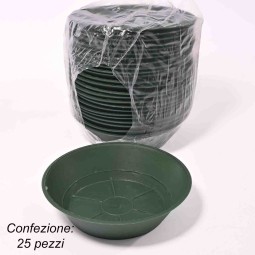 Sottovaso in plastica 25 Pezzi - 12 Cm / Verde