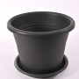 Vaso in plastica "Isola" 25x20 Cm con sottovaso 22 Cm - Antracite