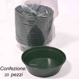 Sottovaso in plastica 20 Pezzi - 8 Cm / Verde