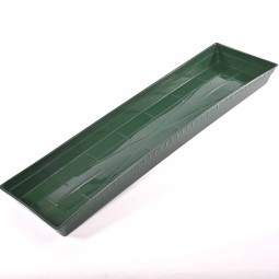 Sottovaso rettangolare in plastica - 60x18 Cm / Verde