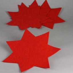 Tovagliette rosse in tessuto non tessuto a forma di stella - 4 Pezzi