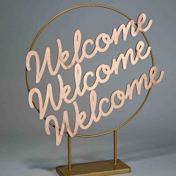 Scritta magnetica "Welcome" in legno 3 Pezzi - 38x9x0,5 Cm / Naturale