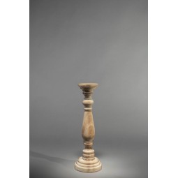 Candeliere in legno sbiancato - H 42,5 Cm