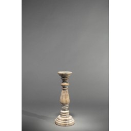 Portacandela in legno sbiancato - H 35 Cm