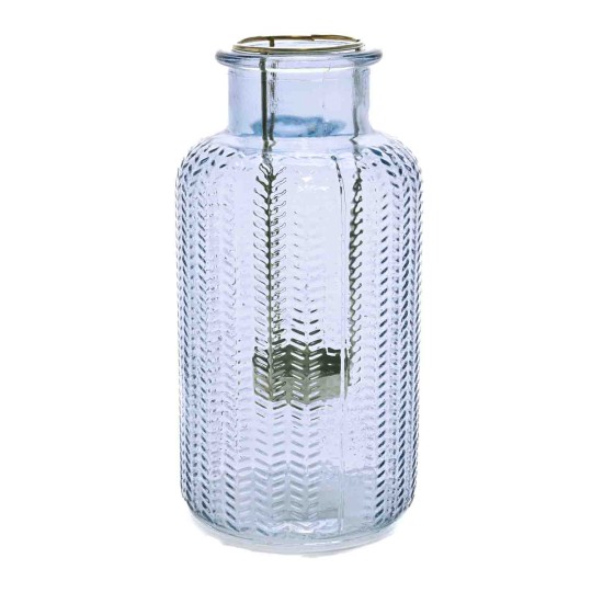 Porta tealight in vetro - 10x20 Cm / Azzurro