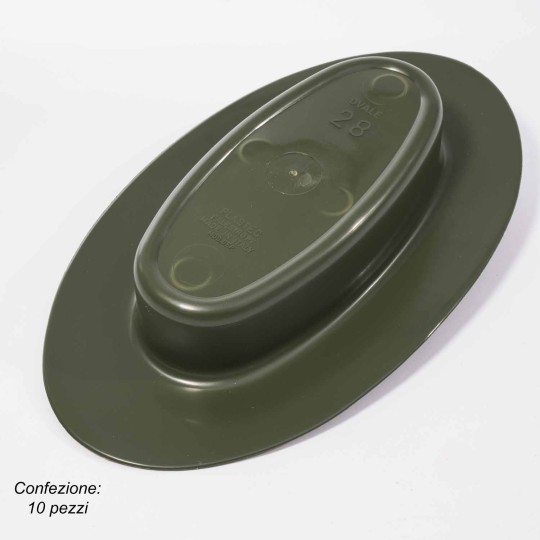 Ciotola ovale 6 Pezzi - 28 Cm / Verde