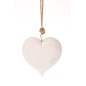 Cuore in legno bianco da appendere - 2 Misure - 12 CM