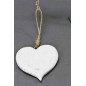 Cuore in legno bianco da appendere - 2 Misure - 15,5 Cm