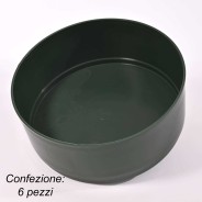 Ciotola "Tamburella" verde - D 20x8 Cm / 6 Pezzi