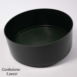 Ciotola "Tamburella" verde - D 26x9,5 Cm / 3 Pezzi