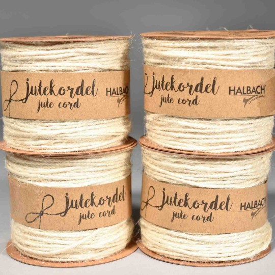 Cordino di juta in vari colori - 4 Pezzi - crema