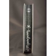 Nastro in tessuto "Handmade with love" - Vari colori - Grigio