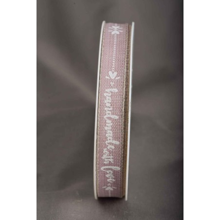 Nastro in tessuto "Handmade with love" - Vari colori - Rosa