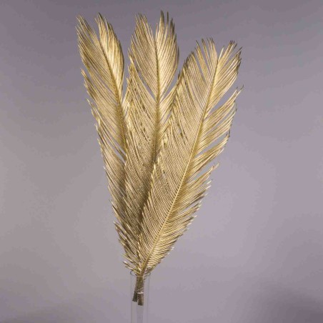 Cycas in foglie essiccate 3 Pezzi - Oro