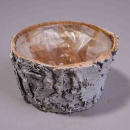 Vasetto in corteccia - 7x5 Cm / Bianco