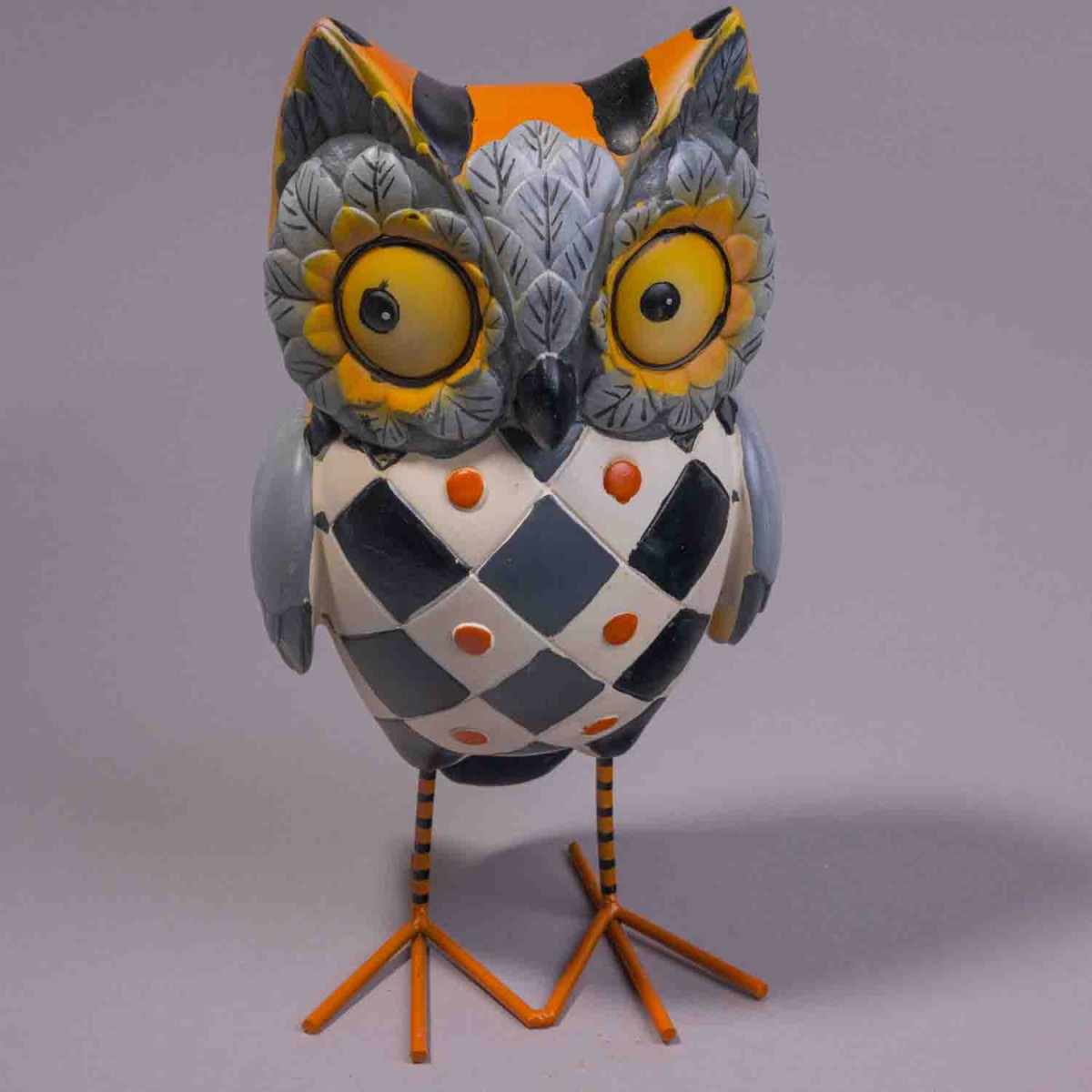 Gufo decorativo in resina - 25 Cm