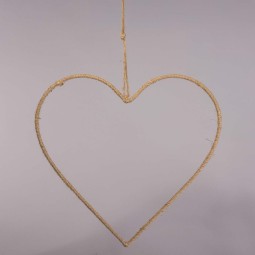 Cuore in juta da appendere - 38x38 Cm