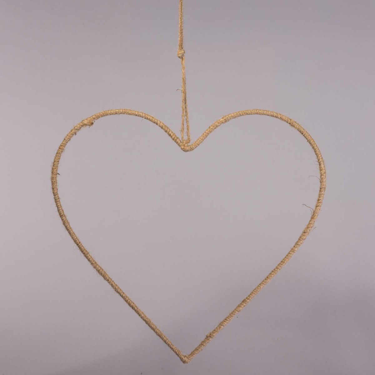 Cuore in juta da appendere - 38x38 Cm