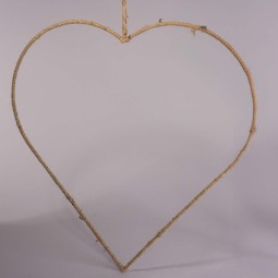 Cuore in juta da appendere - 58x58 Cm