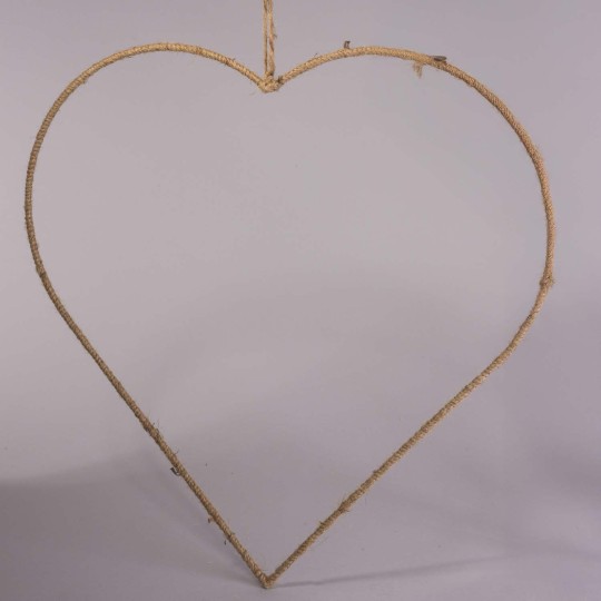 Cuore in juta da appendere - 58x58 Cm