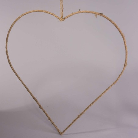 Cuore in juta da appendere - 58x58 Cm