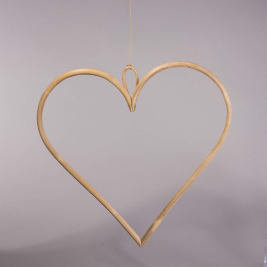 Cuore in rattan da appendere - 38x38 Cm