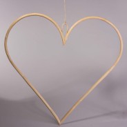 Cuore in rattan da appendere - 58x58 Cm